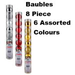 Christmas Baubles - 8 Piece, Assorted